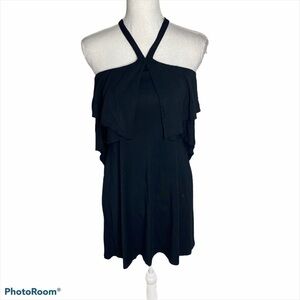Tart Halter Ruffle Black Mini Dress Women’s Medium